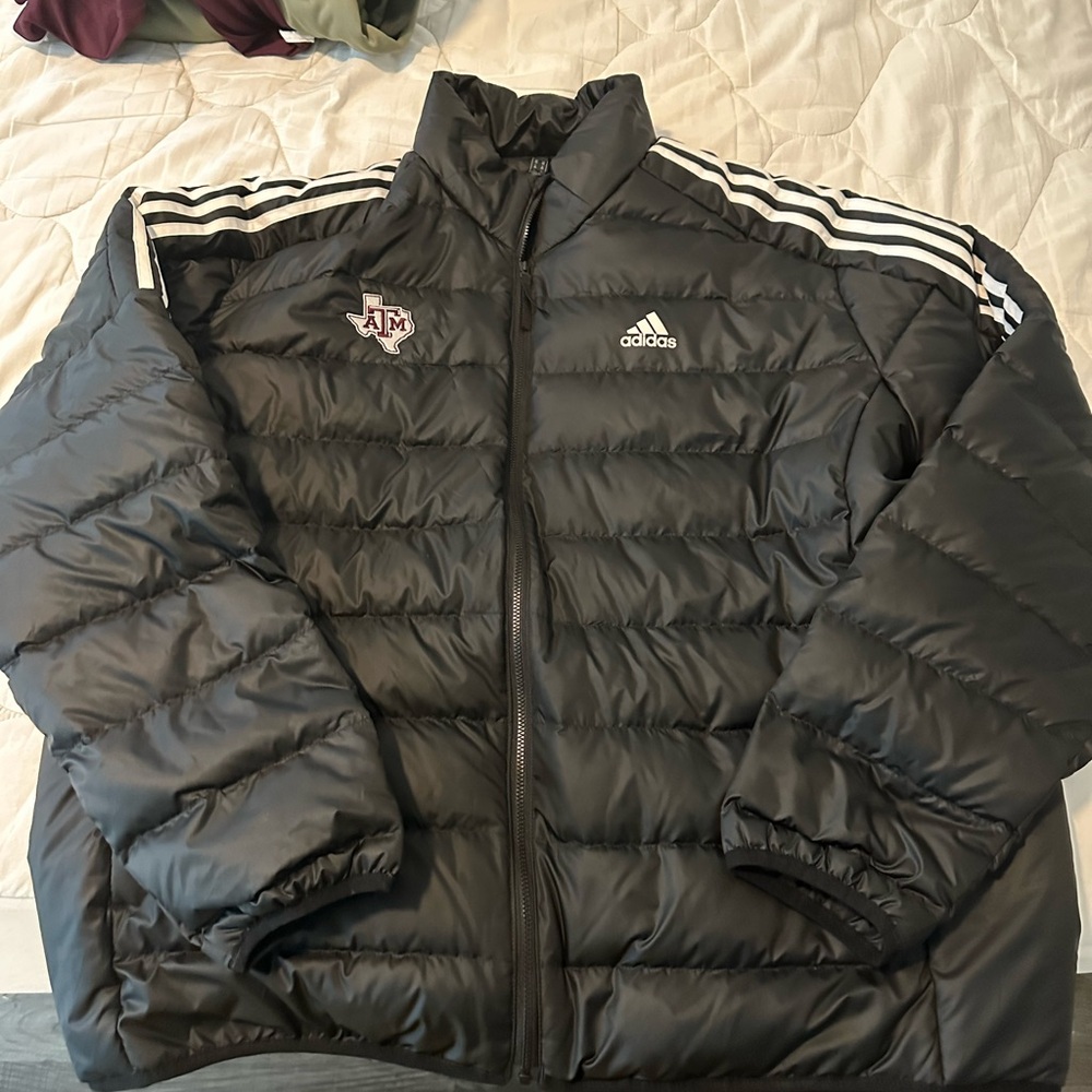 Texas A&M Adidas Men's Dark Gray Puffer Jacket